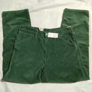 Levi's Men's Workwear 568 Loose Straight Carpenter Corduroy Pants Green Sz 34x32